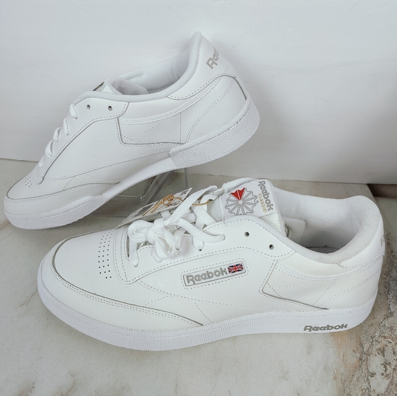 Reebok Other - NIB Reebok Men's Club C 85 White Sheer Grey Leather Tennis Shoes Sneakers, 14